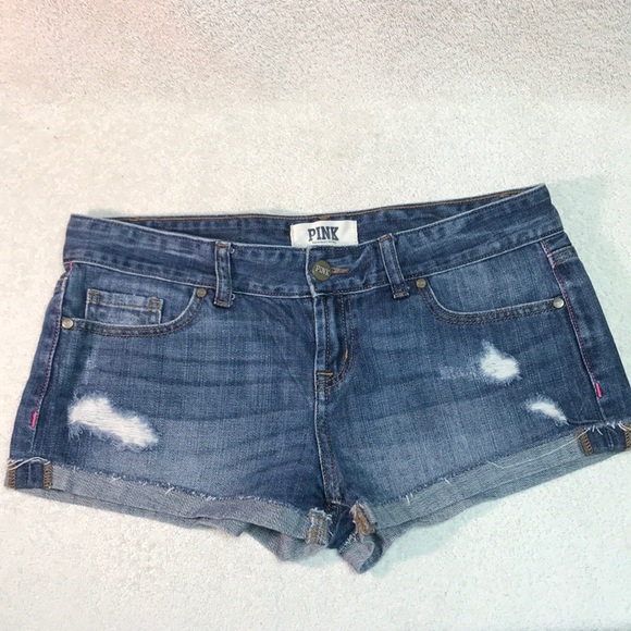 VS PINK denim short shorts size 4 nice - Picture 1 of 8